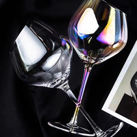 Verre à vin rouge Bordeaux haut de gamme en cristal sans plomb, série colorée de haute qualité, personnalisé, à bord oblique, pour mariage