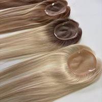 Rambut Asli Manusia Full Density 4x5 Mono Base Hair Topper dengan Jaring Mono yang Dapat Bernapas untuk Vendor Salon Rambut