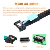 Kualitas Terbaik Pengiriman Cepat Grosir Pabrik Kabel Koneksi Data Server MCIO 8i ke SFF-8654 8i 74-Pin untuk Komputer