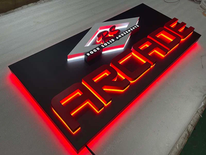 Insegne 3D Personalizzate in Acciaio Inox Retroilluminate <span class=keywords><strong>per</strong></span> Esterni Impermeabili con LED, Logo Aziendale Illuminato, Lettere Luminose <span class=keywords><strong>per</strong></span> Decorazione Murale Ufficio - Product Image 2