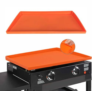 Lebensmittelechte Silikonmatte für Grillplatten Silikon-Grillplattenabdeckung für 17 22 28 36 Zoll Grillplatten mit Griffen - Product Image 1