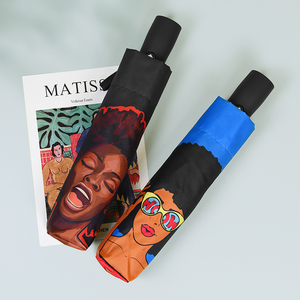 Parapluie automatique portable 3 plis personnalisé Nouveau design avec impression complète Accessoire de voyage classique - Product Image 4