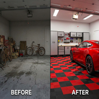 Dalles de garage emboîtables en PP imperméables, revêtement de sol modulaire en plastique, tapis de sol pour lavage de voitures, atelier extérieur