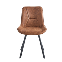 Chaise de salle à manger en cuir coloré de style nordique moderne avec structure métallique pour hôtel et restaurant, design durable
