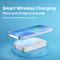 Batterie externe portable 10000 mAh avec logo personnalisable, câbles de charge intégrés, charge rapide sans fil magnétique et écran LED