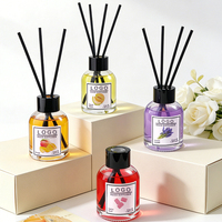 Diffuseur de parfum d'ambiance de luxe 55 ml, parfum fruité, bouteille en verre, huile essentielle, pour chambre et toilettes, diffuseur à bâtonnets