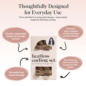 Kit de bigoudis sans chaleur doux pour une utilisation nocturne, ondulateur de cheveux confortable pour dormir avec chouchous à nœud, outil de coiffage sans chaleur anti-frisottis - Product Image 3