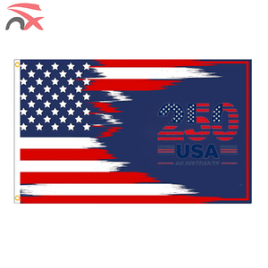 Drapeau promotionnel géant personnalisé 150*90cm avec impression numérique, thème 250e anniversaire des États-Unis, en tissu polyester, pour événements promotionnels, vente en <span class=keywords><strong>gros</strong></span> - Product Image 1