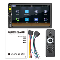 BQCC Universal 2 Din 7" Pantalla Táctil Inalámbrica CarPlay Android Auto USB FM para AUX Mirror Link Asistencia de Marcha Atrás RGB 1 Año de Garantía