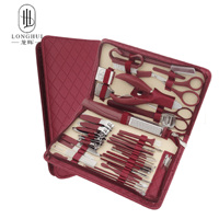 Set de 42 Piezas de Cortaúñas Longhui, Tijeras de Acero Inoxidable, Pinzas para Paroniquia, Limpiador de Oídos, Raspador de Pies, Kit de Manicura
