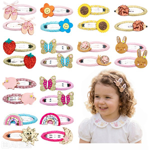 Barrettes à <span class=keywords><strong>cheveux</strong></span> <span class=keywords><strong>pour</strong></span> enfants, motifs animaux de dessin animé et fruits, barrettes à <span class=keywords><strong>cheveux</strong></span> à paillettes en forme de goutte d'eau, accessoires mignons <span class=keywords><strong>pour</strong></span> les petites filles - Product Image 3