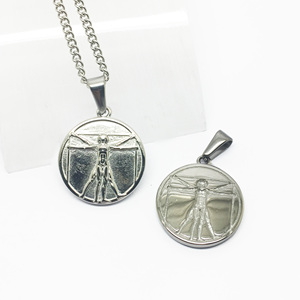 Pendentif pour homme, collier zwling péruvien en en acier inoxydable, pièce de monnaie ronde sculptée, pâques, de jésus, nouveauté, 1 pièce - Product Image 4