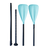 Pagaie gonflable Aqua Cyan pour SUP, manche en alliage d'aluminium réglable avec poignée anti-torsion à rainure en U, pagaie flottante en 3 parties