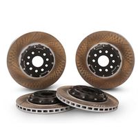 Upgrade Kit konversi rem cakram 330*10mm, topi Hub hitam Slot bor diperbesar belakang untuk Golf Honda Civic 2000 2008