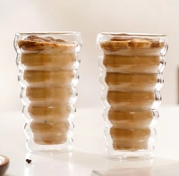 Verre borosilicate double couche transparent, résistant à la chaleur, design européen GB, personnalisé, très vendu, pour usage professionnel au bureau
