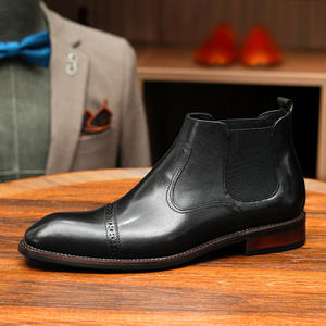 Nouvelles Bottes Classiques d'Automne Hiver en Cuir Véritable à Enfiler pour la Marche, Imperméables, Antidérapantes et Épaisses, Idéales pour le Bureau et les Tenues Décontractées - Product Image 4