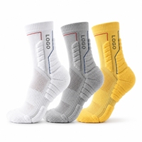 Chaussettes de sport en coton avec logo personnalisé, design gratuit, chaussettes de course, d'entraînement, de tennis, unisexes, chaussettes de sport en tricot, chaussettes de basketball