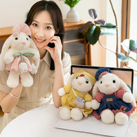 Adorable Peluche Lapin Suspendu aux Oreilles en Forme de Cœur de Princesse, Série Pastorale, Jouet Anti-Stress en Maille, Super Doux