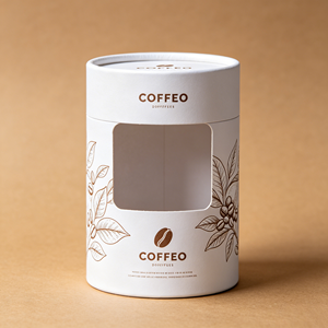 Boîte cylindrique en kraft durable avec fenêtre de visualisation, logo personnalisé pour l'emballage quotidien des grains de café et la protection contre l'humidité - Product Image 3