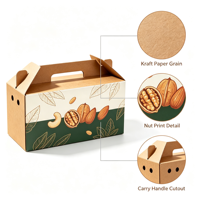 Boîte cadeau personnalisée en papier avec poignée pour emballage de fruits secs et noix