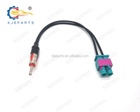 Kabel Harness Antena 12V dengan Konektor Double Fakras Din ke RCA Male, Berperingkat IP66 untuk Mobil Audi, VW, BMW, Ford