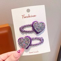 Nouvelles pinces à cheveux cœur à paillettes pour enfants, pinces BB pour filles, pinces latérales pour franges, accessoires de cheveux mignons de haute qualité pour bébés, parfaits pour les mariages.