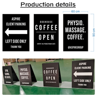 Panneau publicitaire pliable en acier inoxydable de type A pour usage commercial en extérieur, idéal pour l'entrée des magasins