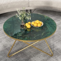 BOTON STONE Fabrication de pierre artificielle dessus en marbre Table de café à manger Table ronde en marbre vert