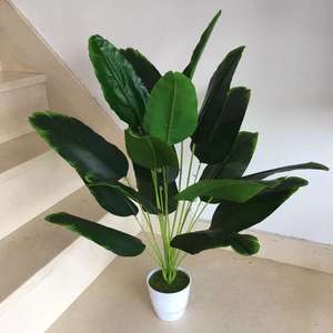<span class=keywords><strong>Banane</strong></span> de voyage 18 feuilles sans pot Real Touch PU 83cm grande feuille plante verte fleur artificielle plante pour la décoration de la maison et du bureau - Product Image 2