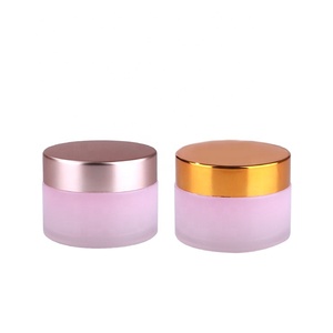 يتوهم سعر المصنع التجميل الحاويات <span class=keywords><strong>1</strong></span> <span class=keywords><strong>oz</strong></span> 30g الزجاج الملونة جرة كريم الوجه مع زهرة بيضاء الذهب غطاء - Product Image 4