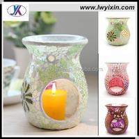 Brûleur d'huile essentielle en mosaïque en verre, pièce craquelée à la main, brûleur de thé parfumé, bougie parfumée à la cire de soja, pour aromathérapie, g
