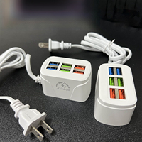 Charger Dinding USB 6 Port Grosir 3.1A Stasiun Pengisian Cepat Multi Perangkat Colokan US/EU untuk Ponsel Tablet