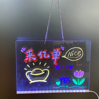 Tableau lumineux LED en acrylique transparent personnalisé, nouveau, pour écrire des notes, lumineux, pour les fournitures de fête