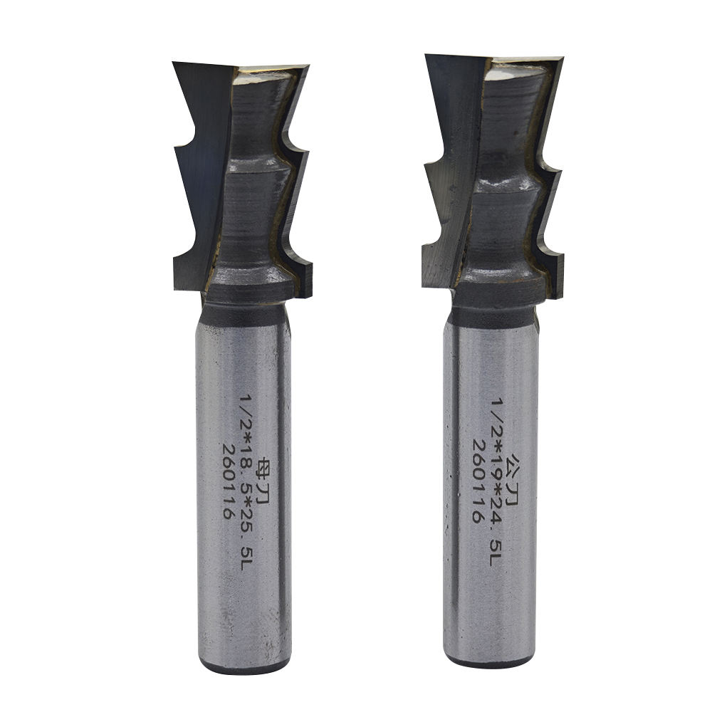 Un jeu de 2 fraises à mortaise mâle et femelle à queue d'aronde