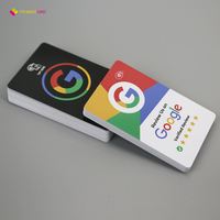 Carte NFC Google Review personnalisée YTS avec impression programmable, code QR et support en plastique pour réseaux sociaux