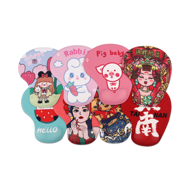 Anime 3D Mouse Pad With Wrist Rest Anti Slip Soft Silicone Cute Cartoon Cow Cat Mice Mat for Gaming PC Laptop