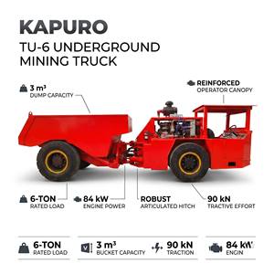 mineraria Kapuro macchina miniera auto Mini Dumper Diesel 25hp Mini Dumper Minero 3 tonnellate idraulico Mini Dumper - Product Image 2
