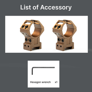 Anneaux de montage pour lunette BANGBANG 30 mm, hauteur centrale réglable 1,38 "-1,65" pour montage 20 mm (marron) - Product Image 5