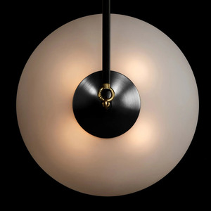 Lampadario a Sospensione LED in Stile Wabi-Sabi XZ, Creativo con Sfera di Vetro e Ottone, per Soggiorno, Sala da Pranzo e Bar - Product Image 3