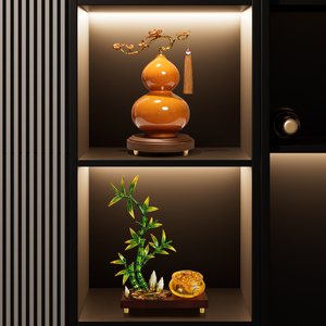 Adorno de Bambú Auspicioso de Resina, Planta de la Prosperidad, Decoración para Sala de Estar u Oficina, Regalo Promocional - Product Image 5