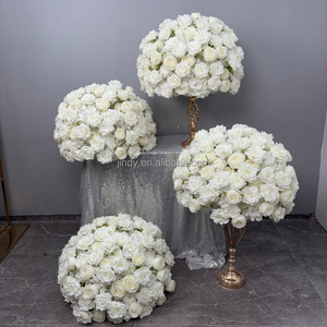 Arreglo Floral Personalizado, Bola de Flores de Rosas Blancas, Centro de Mesa de Flores Artificiales para Decoración de Mesa de Boda - Product Image 3