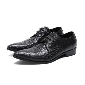 NA235-zapatos italianos elegantes de cuero genuino para hombre, calzado de fiesta de boda, de lujo, Punta puntiaguda, con cordones, estilo Derby, Formal