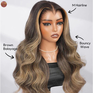 Perruque Lace Frontale Ondulée 13x4 en Cheveux Humains Vierges Brun Mèches Blond <span class=keywords><strong>Miel</strong></span> pour Femmes Noires Prête à Porter - Product Image 4