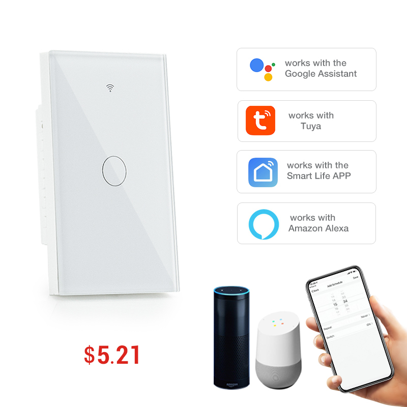 SHUWEI горячая Распродажа домашний свет Wifi Без нейтрального выключателя Tuya Smart Life Alexa