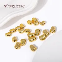 Perles d'espacement irrégulières, perles ovales en métal en laiton plaqué or 18 carats pour bracelet, perles bijoux à bricoler soi-même faisant des résultats, séparateurs en métal