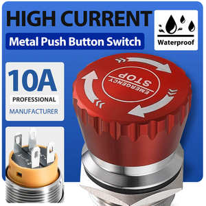 GQ16A-02ZS 16 मिमी ip65 धातु आपातकालीन स्टॉप स्विच वाटरप्रूफ स्टेनलेस स्टील मार स्विच 10a संक्षारण प्रतिरोधी 2No - Product Image 3