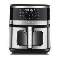 RAF Acier Inoxydable Intérieur 8L Smart Up-down Chauffage Air Fryer Four Friteuse Sans Huile Électrique Numérique Air Friteuses Avec Vitre Visible