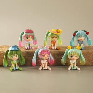6 pièces/ensemble 7,5 cm Figurine d'anime Filles mignonnes assises Été Miku Catcher Gachapon Boîte à œufs Jouets pour enfants Dessin animé Manga Figurine - Product Image 2