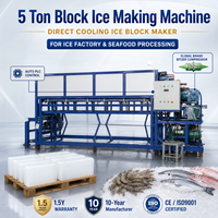Machine à glace en blocs industrielle automatique de 5 tonnes à refroidissement direct pour les usines de production