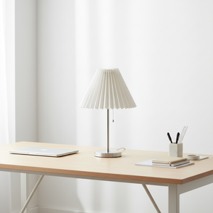 Modern Style White Pleated Fabric <strong>Lampshade</strong> Folded PVC Decorative Pendant Lamp for Indoor Use for Bedside Table - Product Image 1